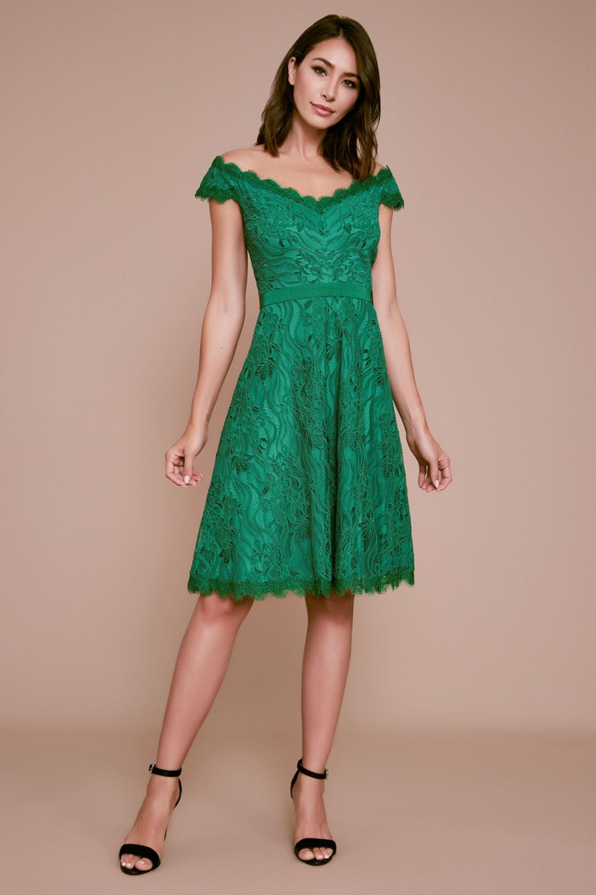 Tadashi Shoji - Collis Off-The-Shoulder Lace Dress