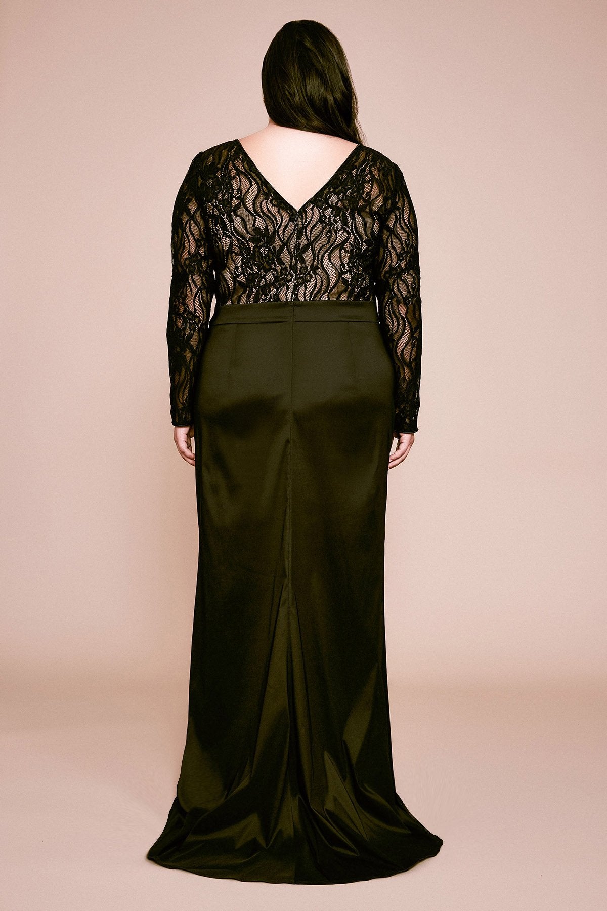 Nyx Ruffled Taffeta Slit Gown