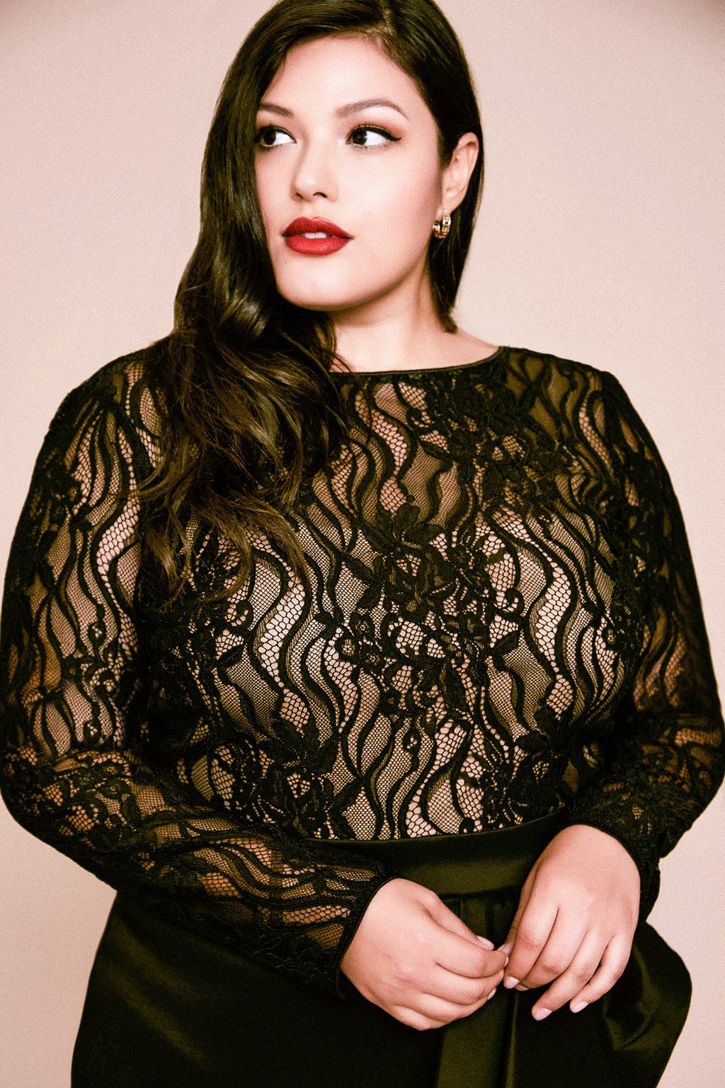 Tadashi Shoji - Nyx Ruffled Taffeta Slit Gown - PLUS SIZE