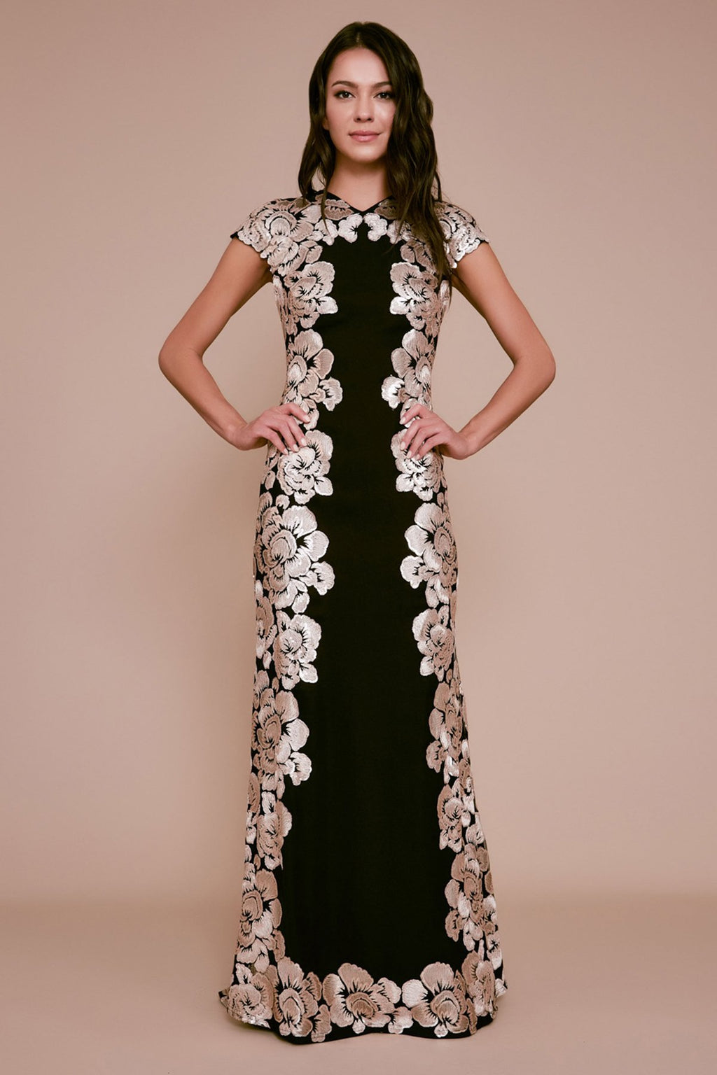 Tadashi Shoji - Spruce Neoprene Sequin Gown