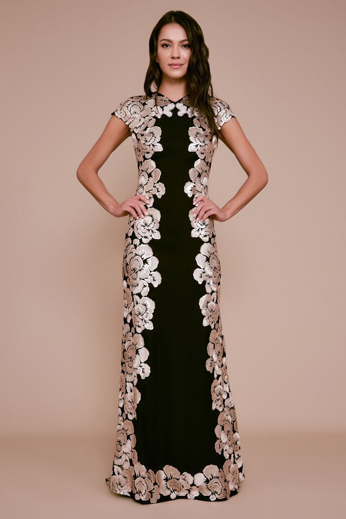 Tadashi Shoji - Spruce Neoprene Sequin Gown