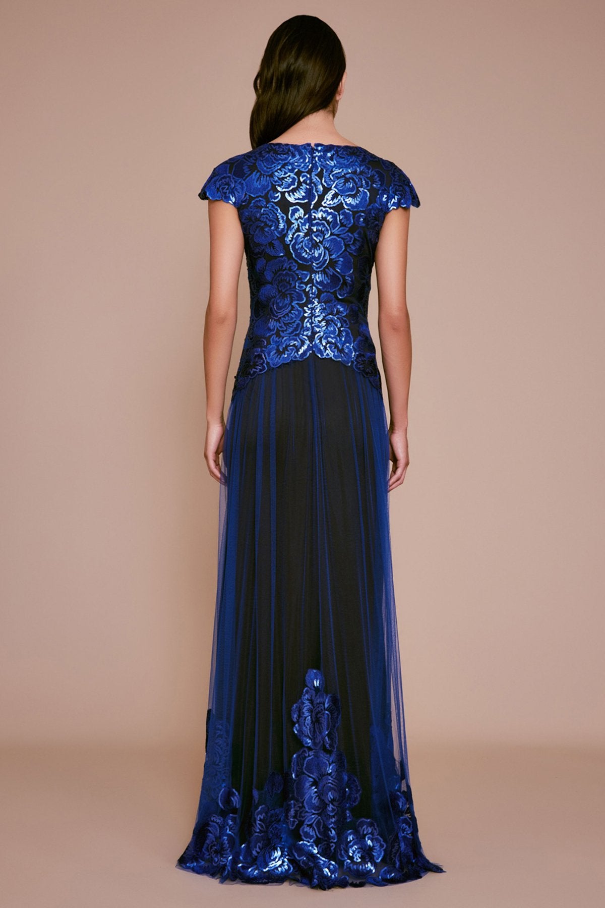 Haidee Floral Sequin Embroidered Tulle Gown