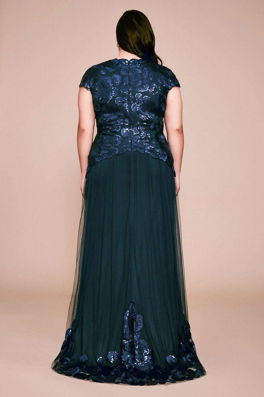 Tadashi Shoji - Haidee Sequin Tulle Gown - PLUS SIZE