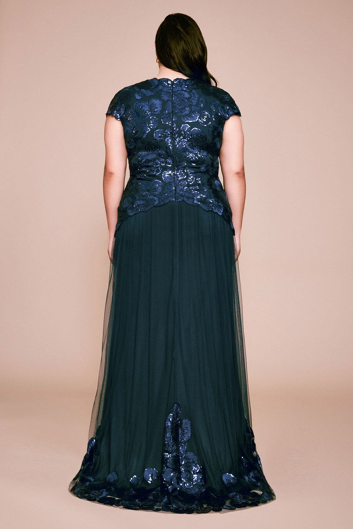 Tadashi Shoji - Haidee Sequin Tulle Gown - PLUS SIZE