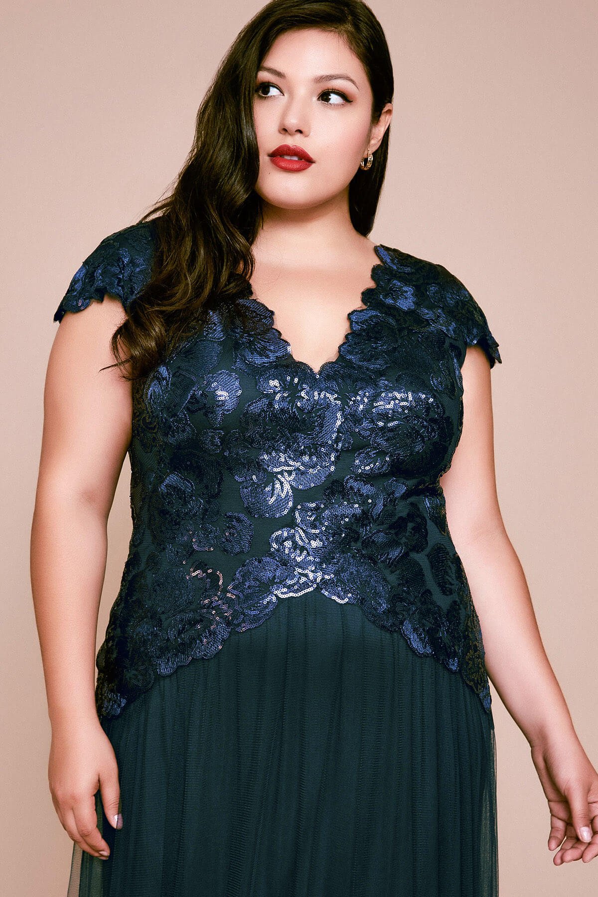 Tadashi Shoji - Haidee Sequin Tulle Gown - PLUS SIZE
