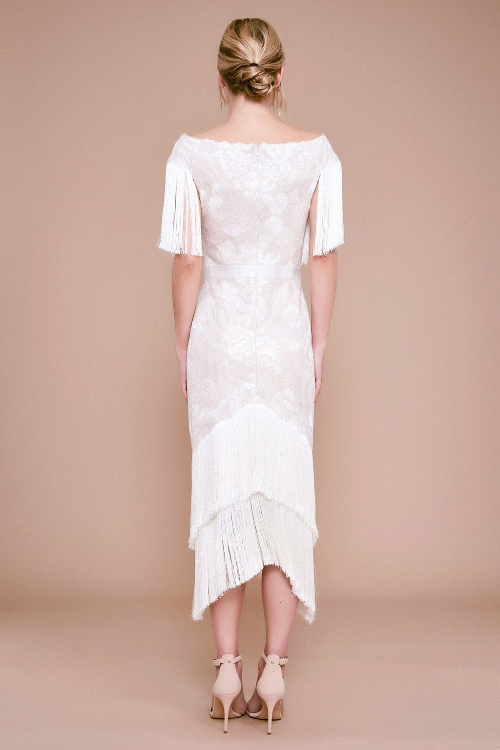 Tadashi Shoji - Shirina Fringe Tea-Length Dress