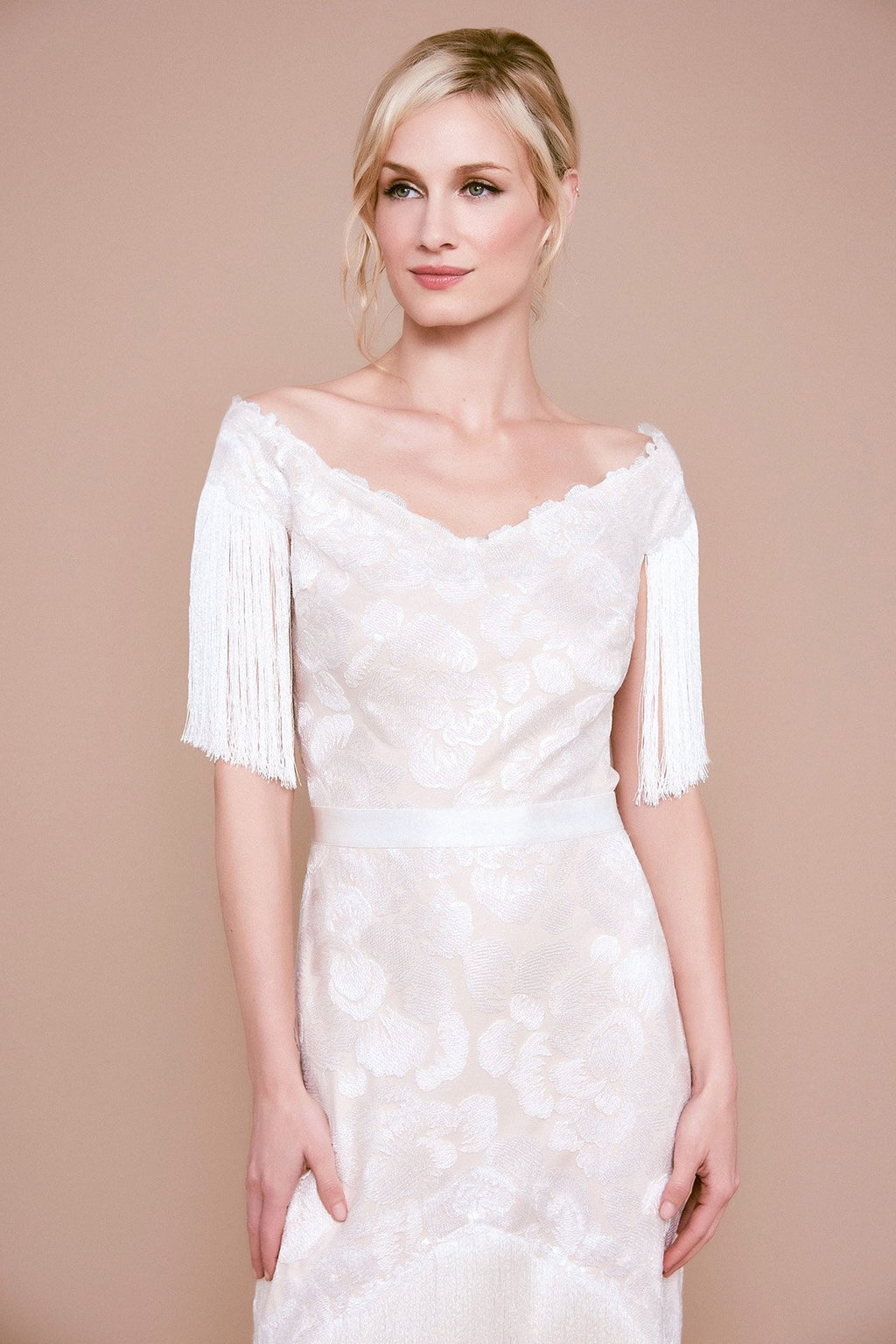 Tadashi Shoji - Shirina Fringe Tea-Length Dress