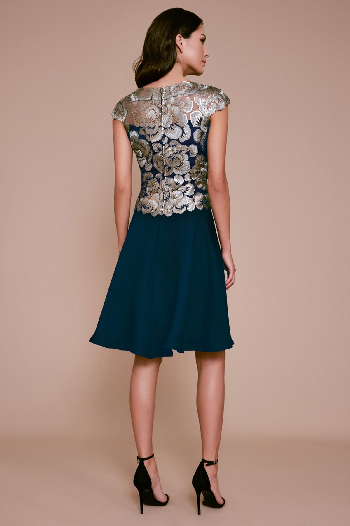 Tadashi Shoji - Nerine Floral Sequin Embroidered Crepe Dress
