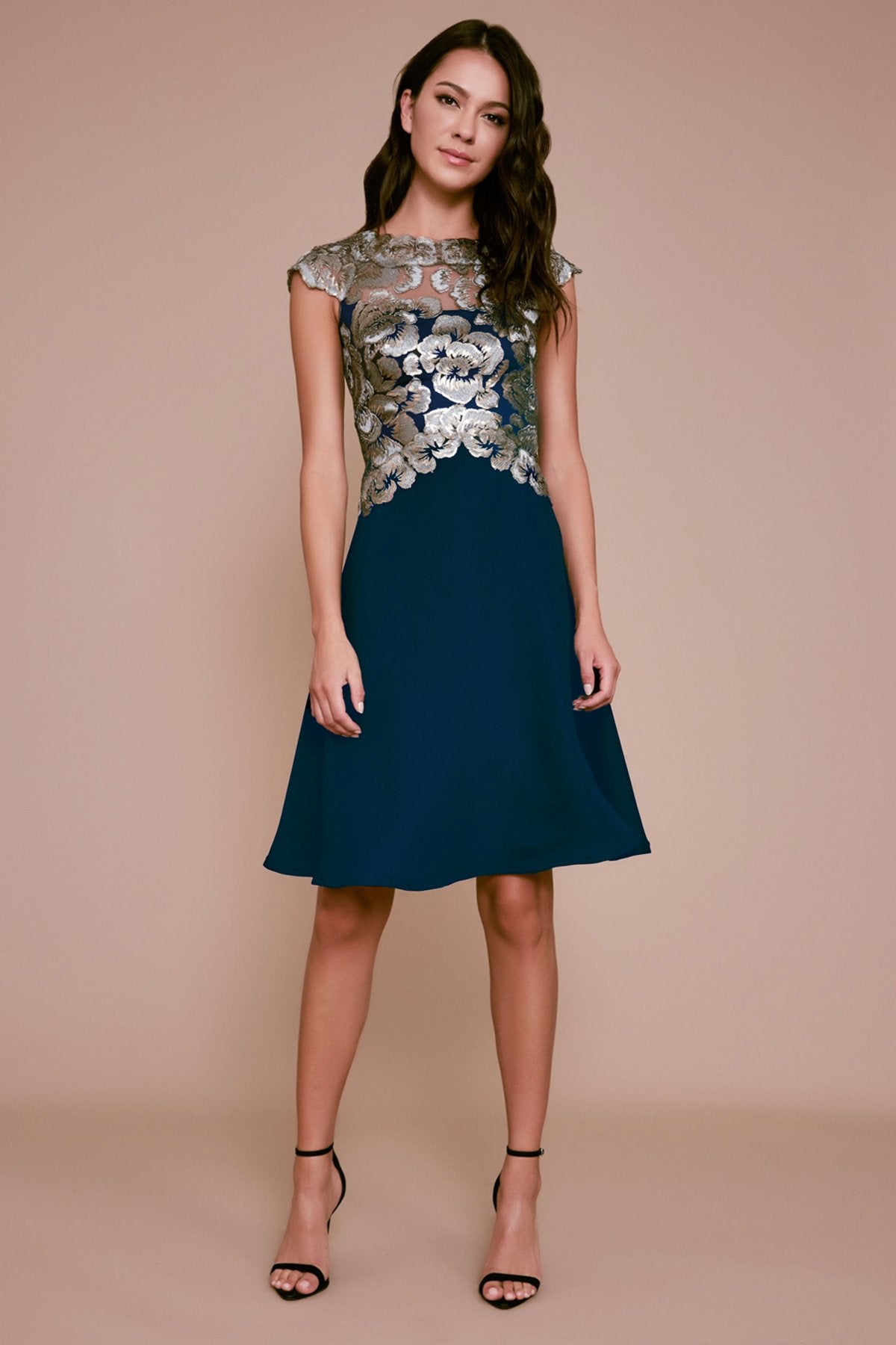 Tadashi Shoji - Nerine Floral Sequin Embroidered Crepe Dress
