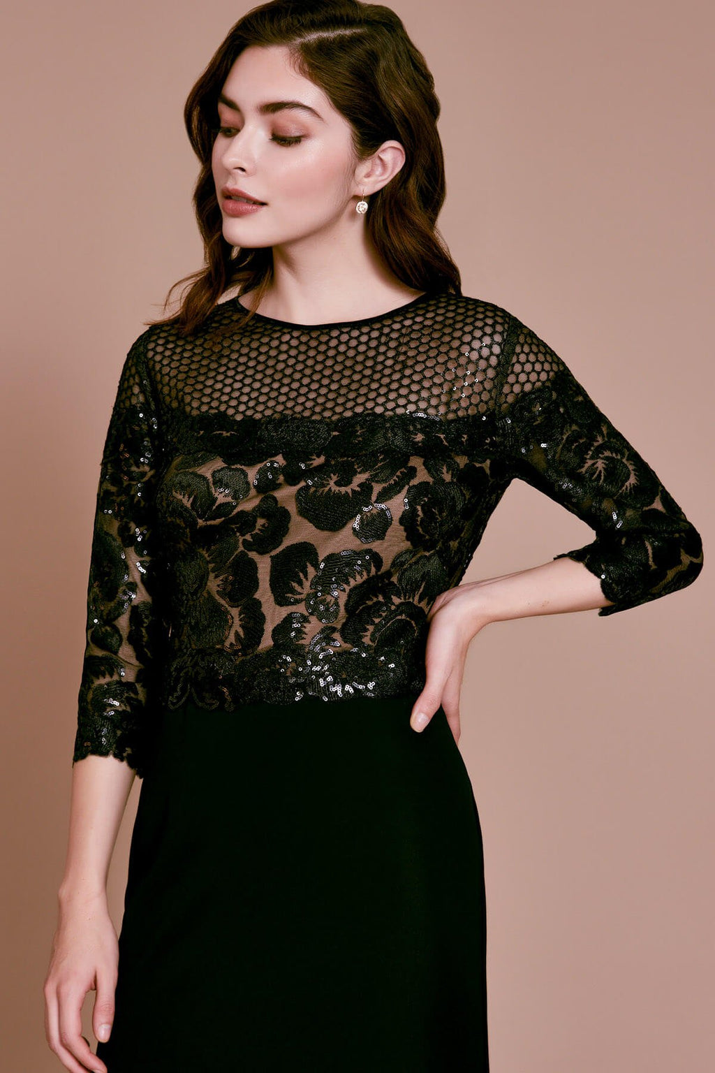 Tadashi Shoji - Loe Embellished Illusion Gown