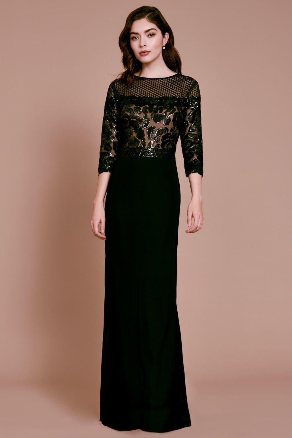 Tadashi Shoji - Loe Embellished Illusion Gown