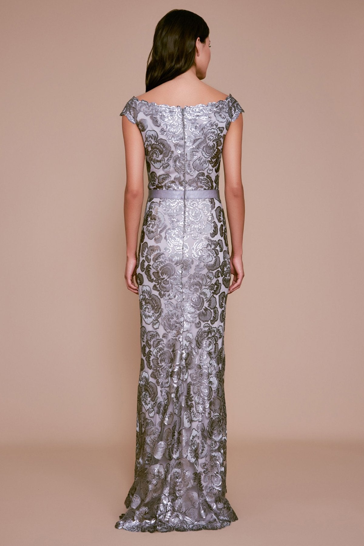 Dominica Sequin Embroidered Gown