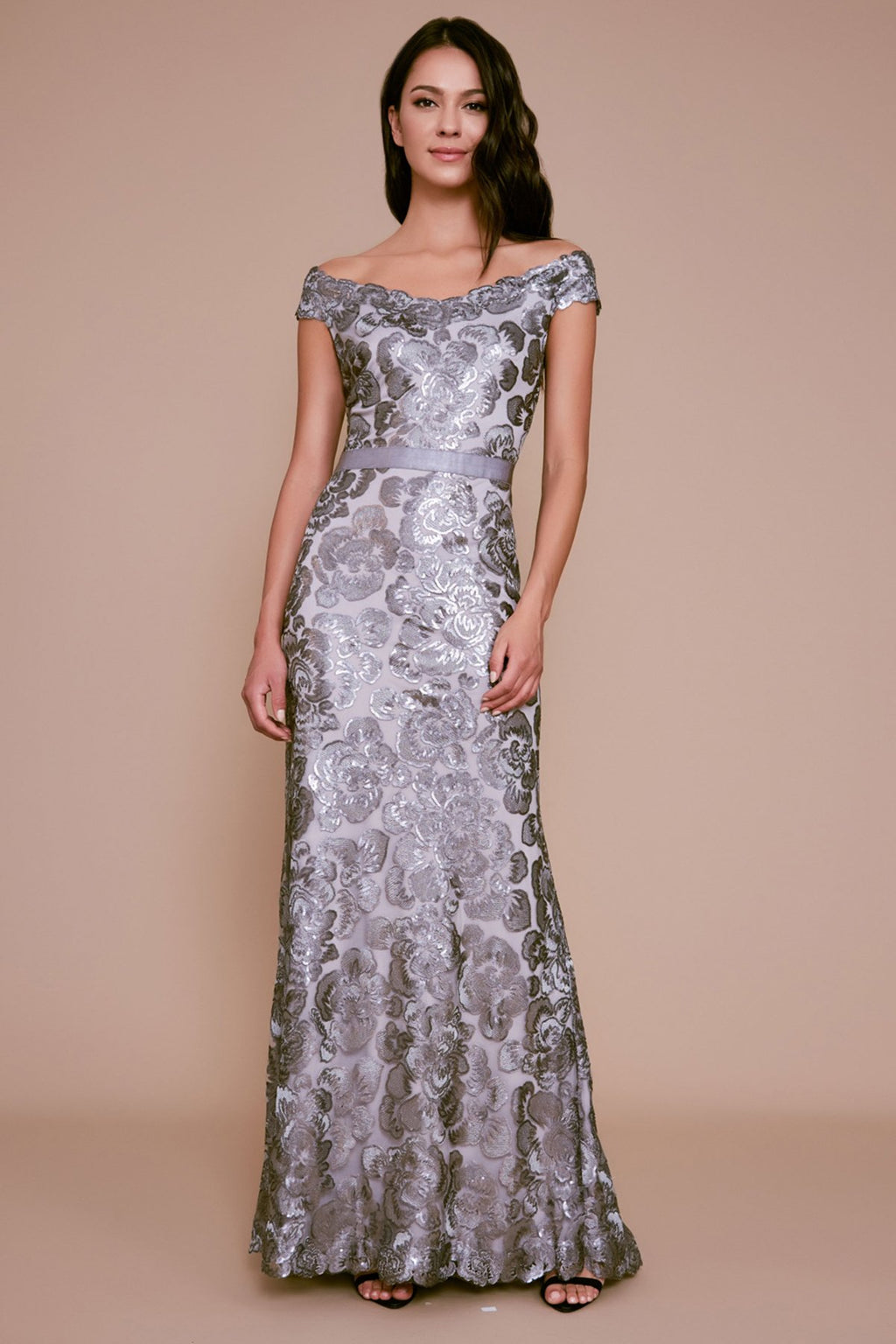 Dominica Sequin Embroidered Gown