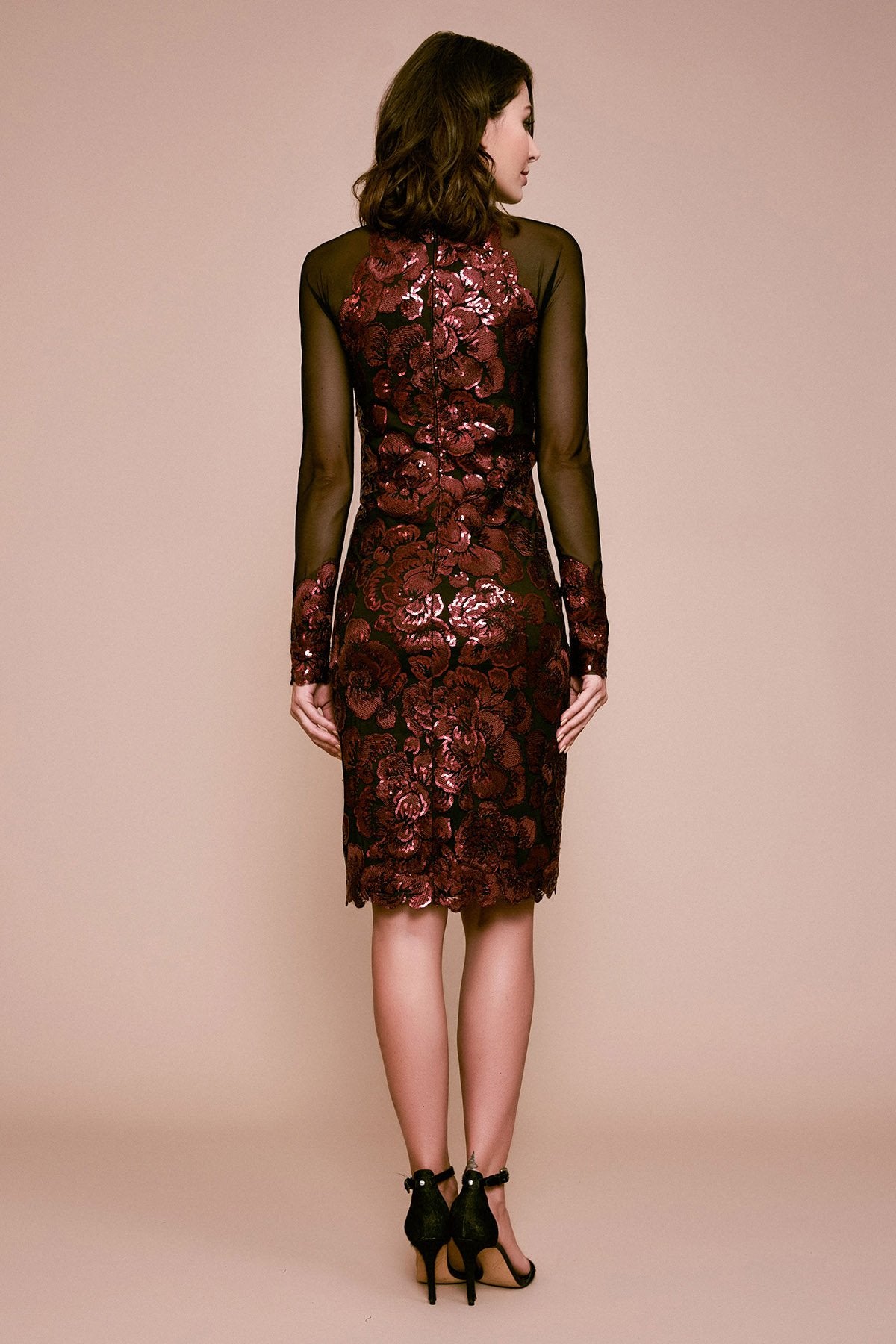 Tadashi Shoji - Hollis Long-Sleeve Sequin Embroidered Dress