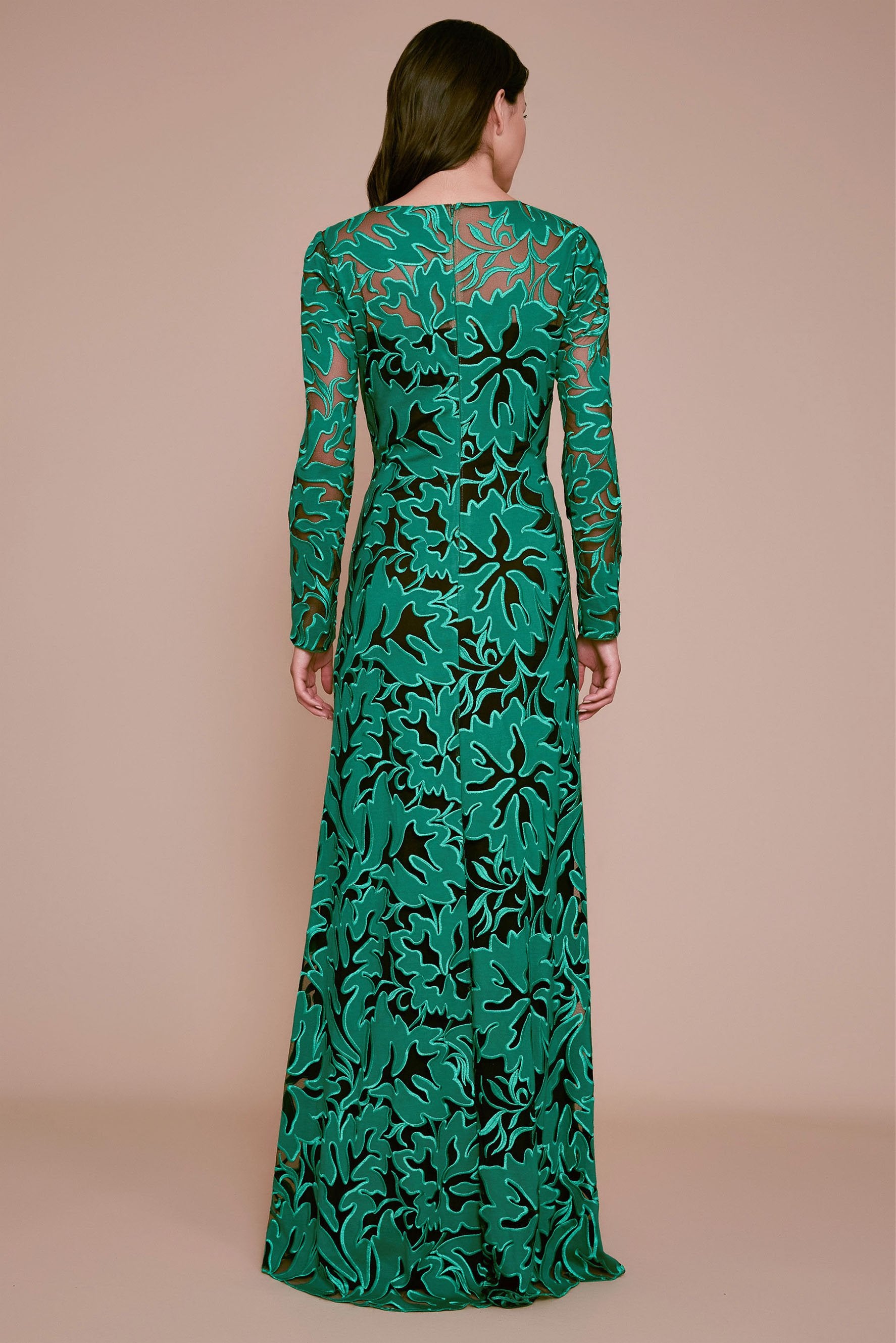 Tadashi Shoji - Yarrow Floral Applique Evening Gown