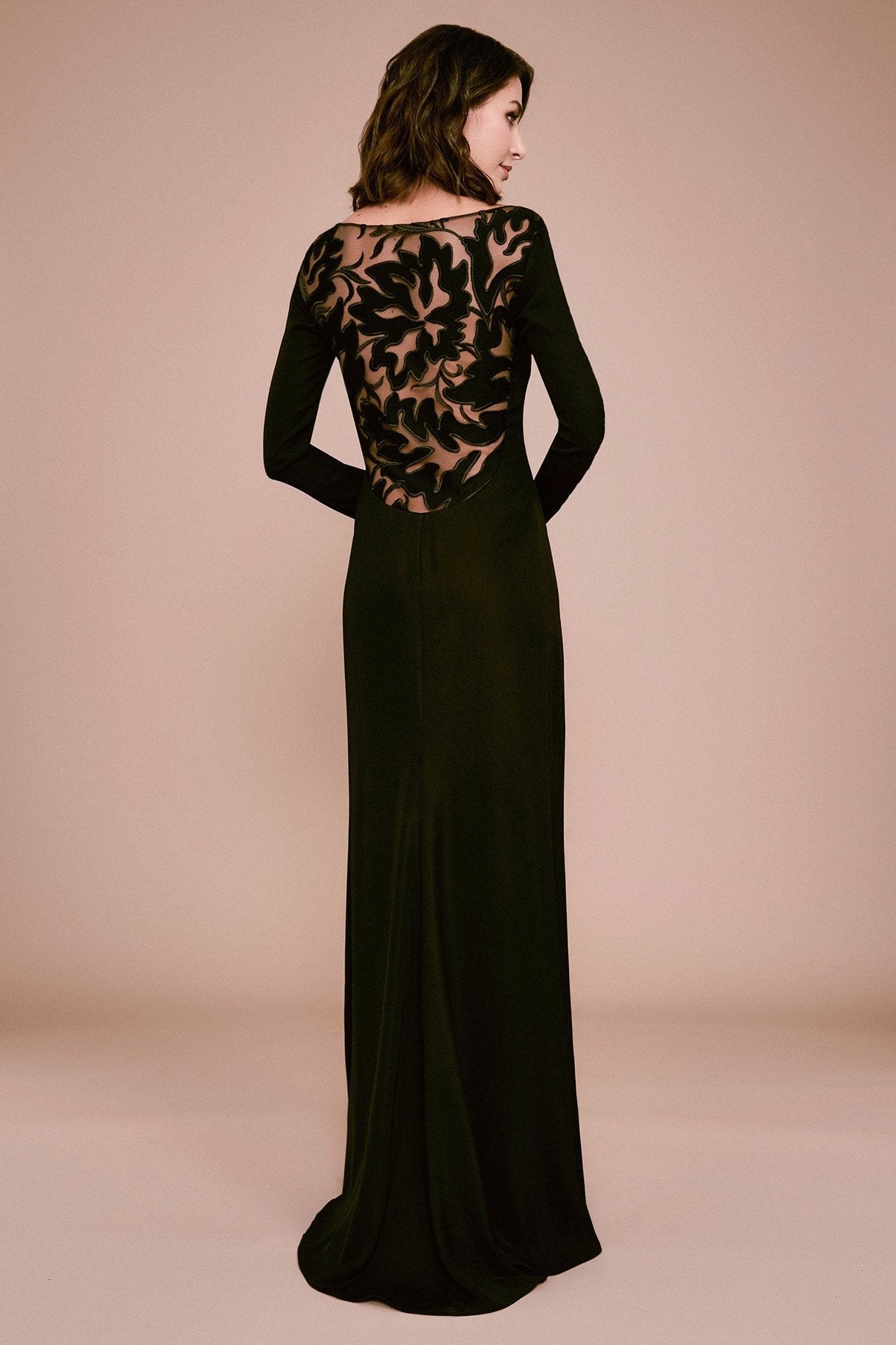 Tadashi Shoji - Talitha Long-Sleeve Crepe Gown