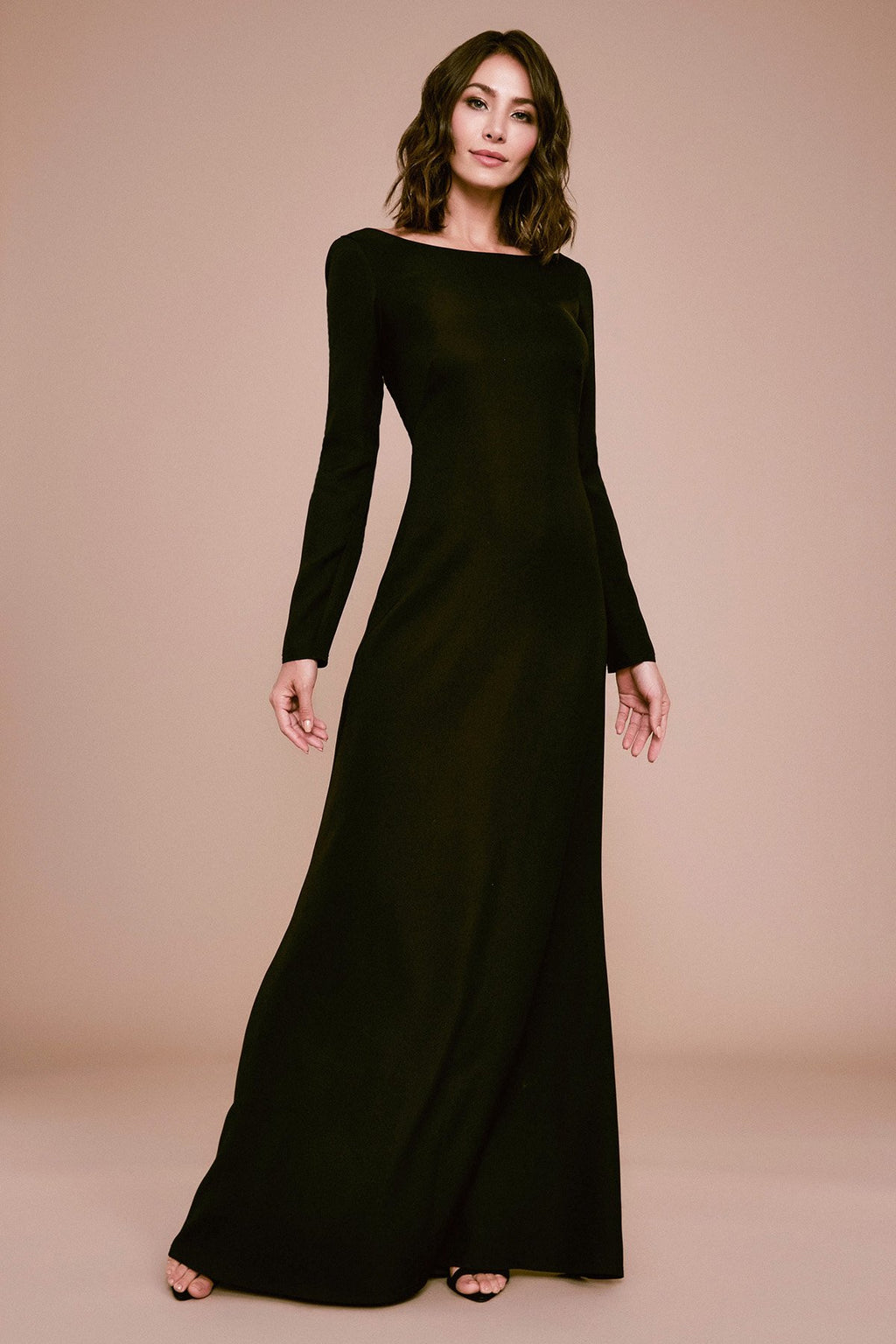 Tadashi Shoji - Talitha Long-Sleeve Crepe Gown