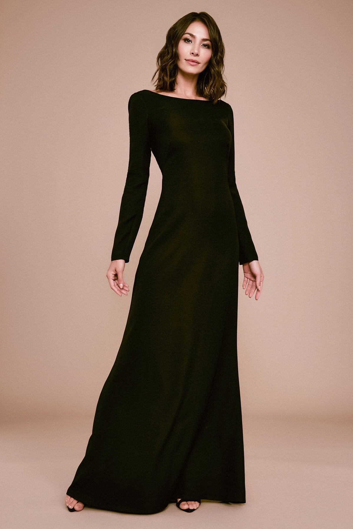Tadashi Shoji - Talitha Long-Sleeve Crepe Gown