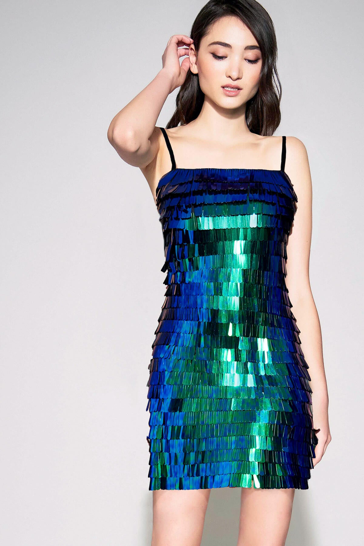 Fringe Mini Topshop Sequin Fringe Bandeau Dress Alexis Sequin-Fringe Strap  Mini Dress  Tadashi Shoji Official