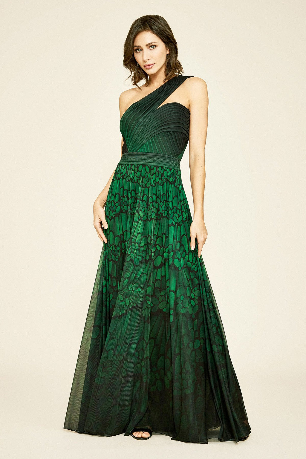 Tadashi Shoji - Naiara Crossback Mesh Gown