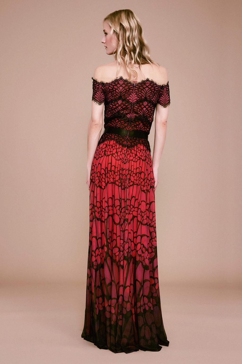 Tadashi Shoji - Itzel Off-The-Shoulder Lace & Mesh Gown