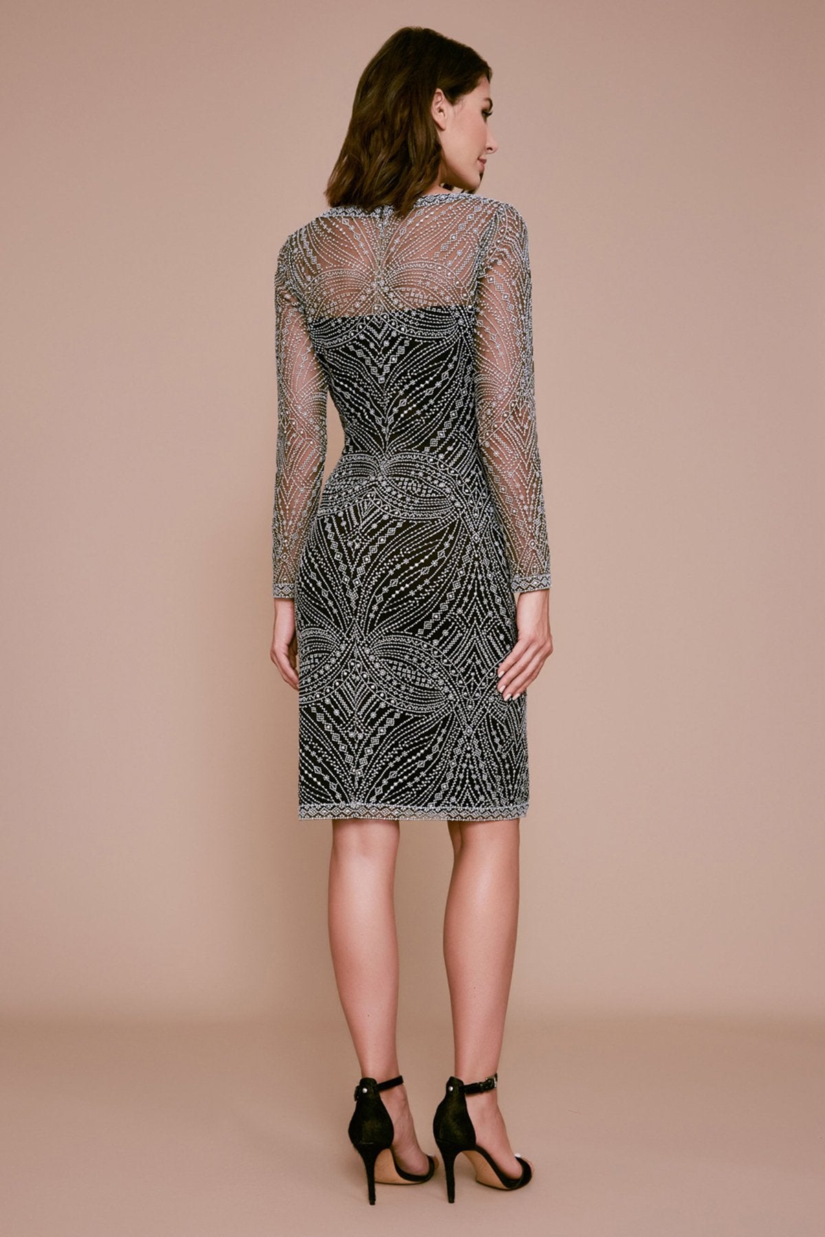 Tadashi Shoji - Nolana Long-Sleeve Embroidered Tulle Dress