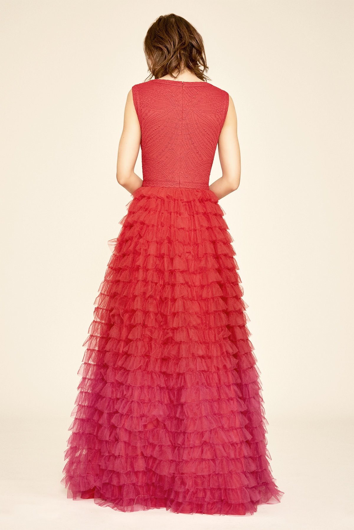 Tadashi Shoji - Tala Embroidered Ombre Tulle Gown