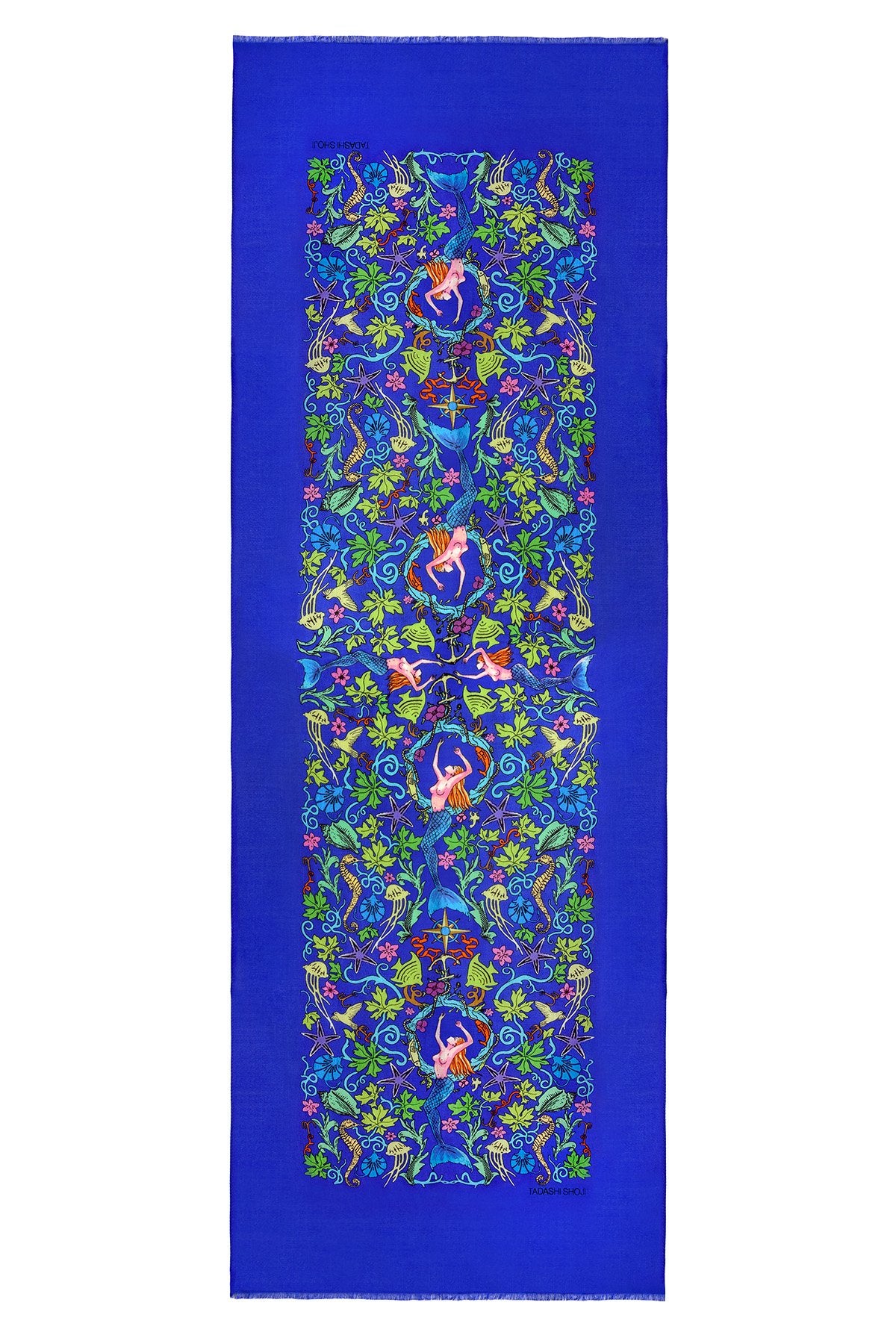 Mermaid Print Bamboo and Wool Scarf