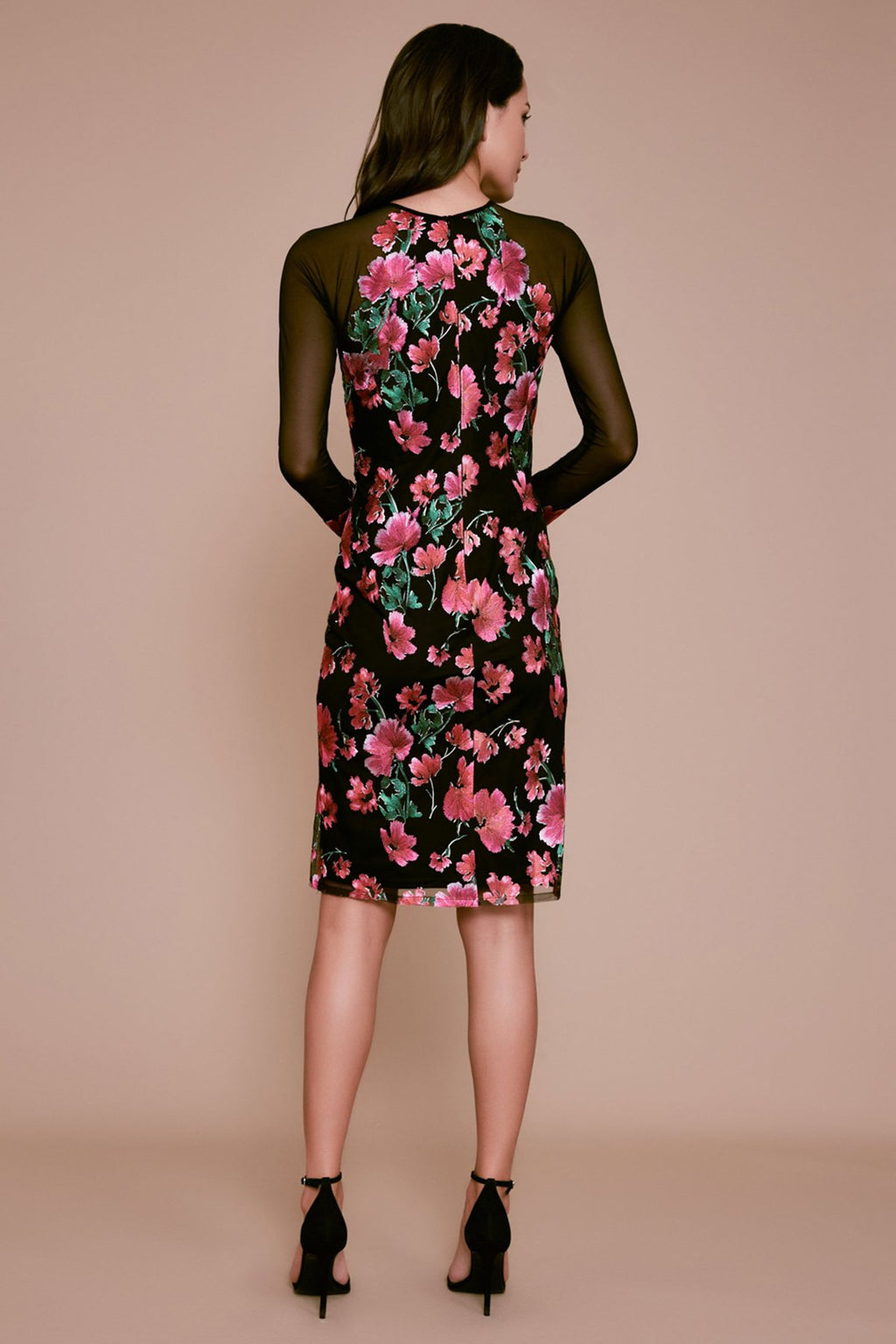 Cedar Long-Sleeve Floral Embroidered Dress