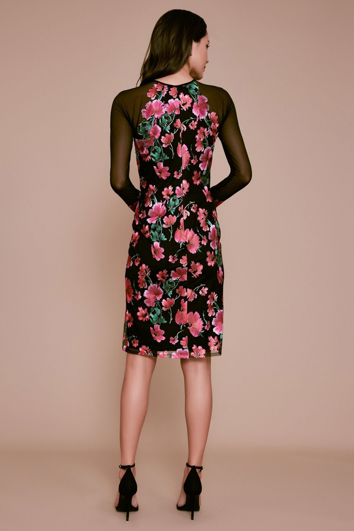Cedar Long-Sleeve Floral Embroidered Dress