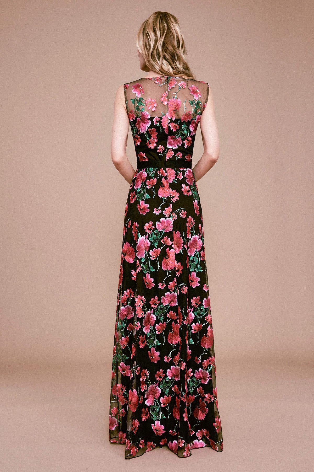 Tadashi Shoji - Rajani Sleeveless Floral Embroidered Gown
