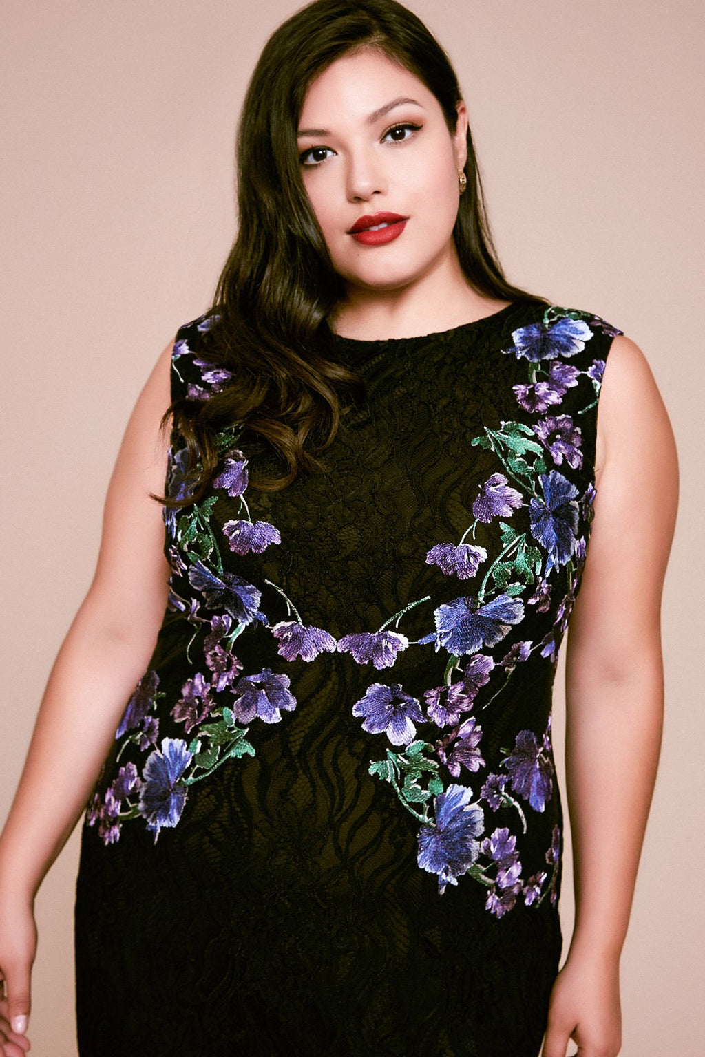 Tadashi Shoji - Samar Floral Embroidered Lace Dress - PLUS SIZE