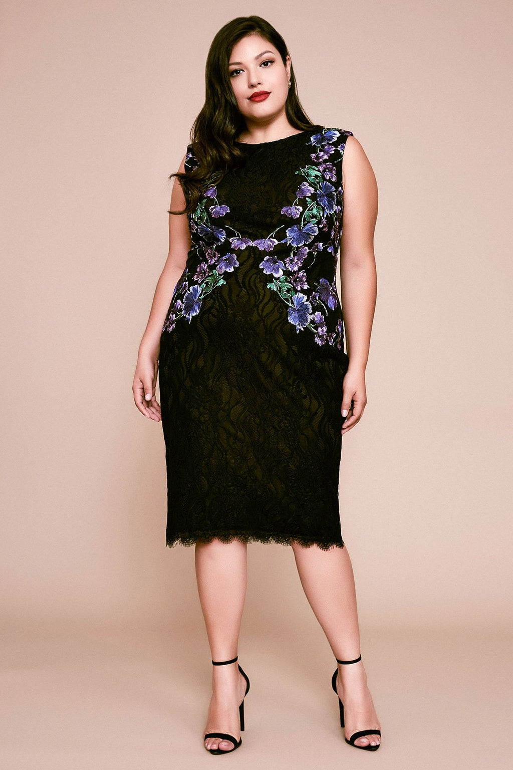 Tadashi Shoji - Samar Floral Embroidered Lace Dress - PLUS SIZE