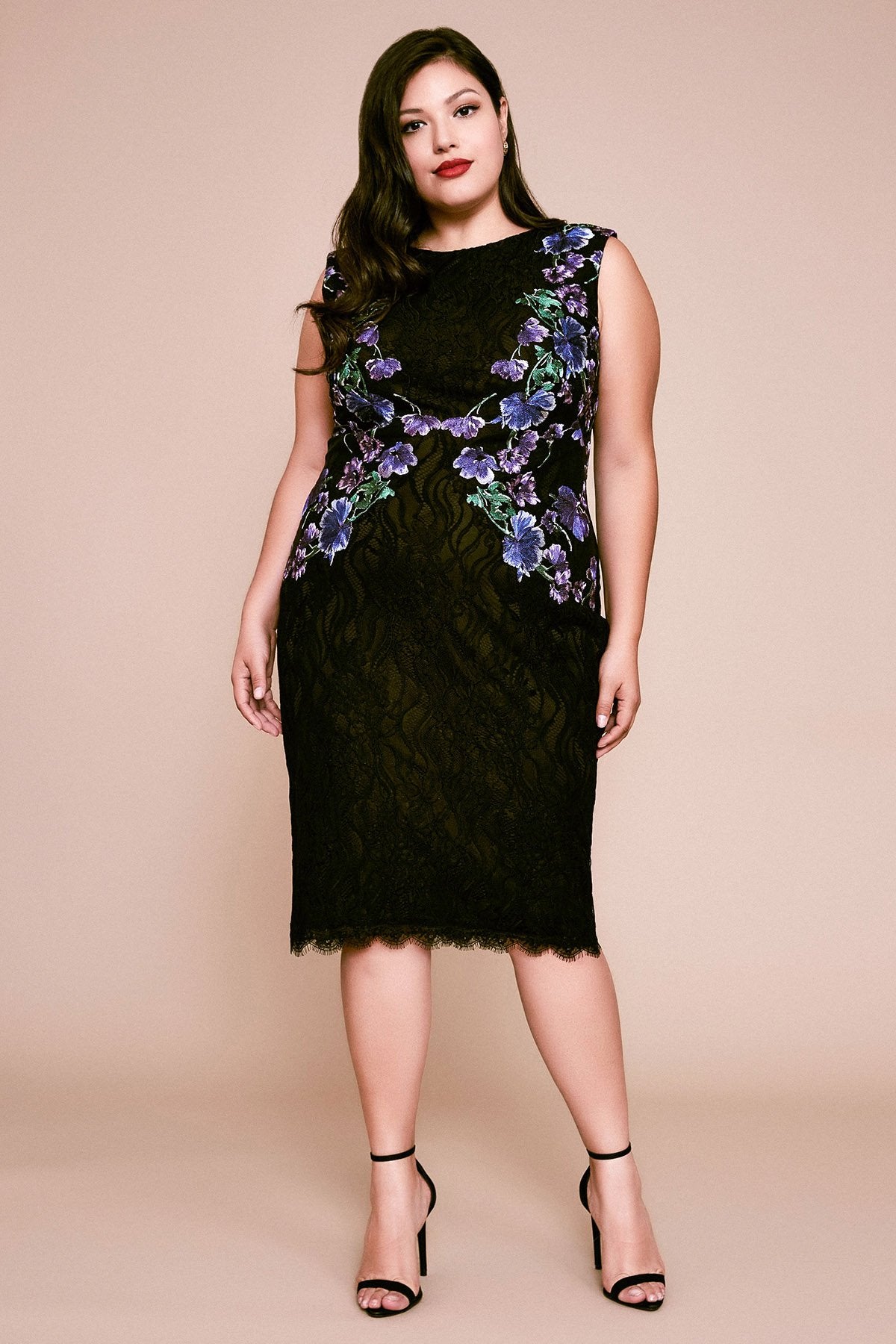 Tadashi Shoji - Samar Floral Embroidered Lace Dress - PLUS SIZE