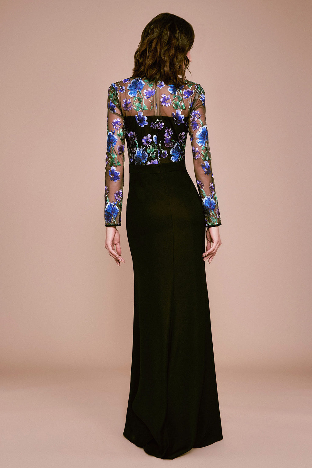 Tadashi Shoji - Zabel Floral Embroidered Crepe Gown