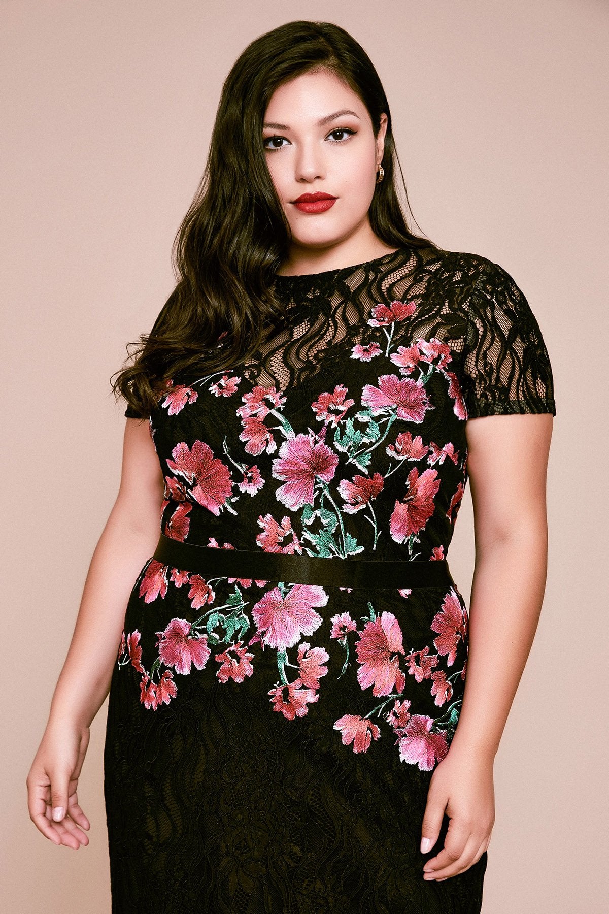 Tadashi Shoji - Seda Floral Embroidered Dress - PLUS SIZE