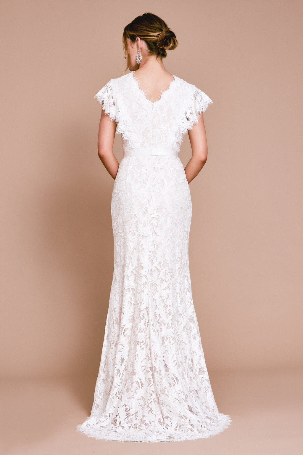 ARIEL V-NECK SLIT GOWN