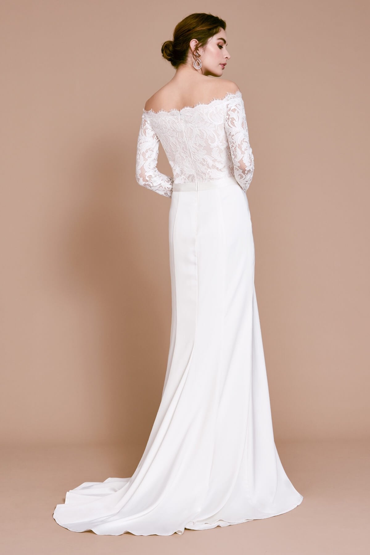 WESTLEY OFF-SHOULDER LONG-SLEEVE GOWN