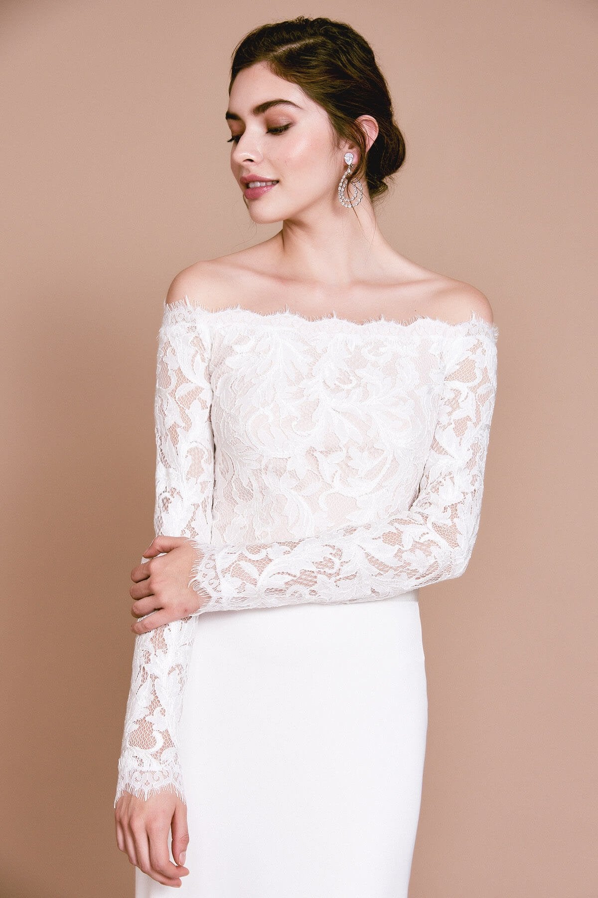 WESTLEY OFF-SHOULDER LONG-SLEEVE GOWN