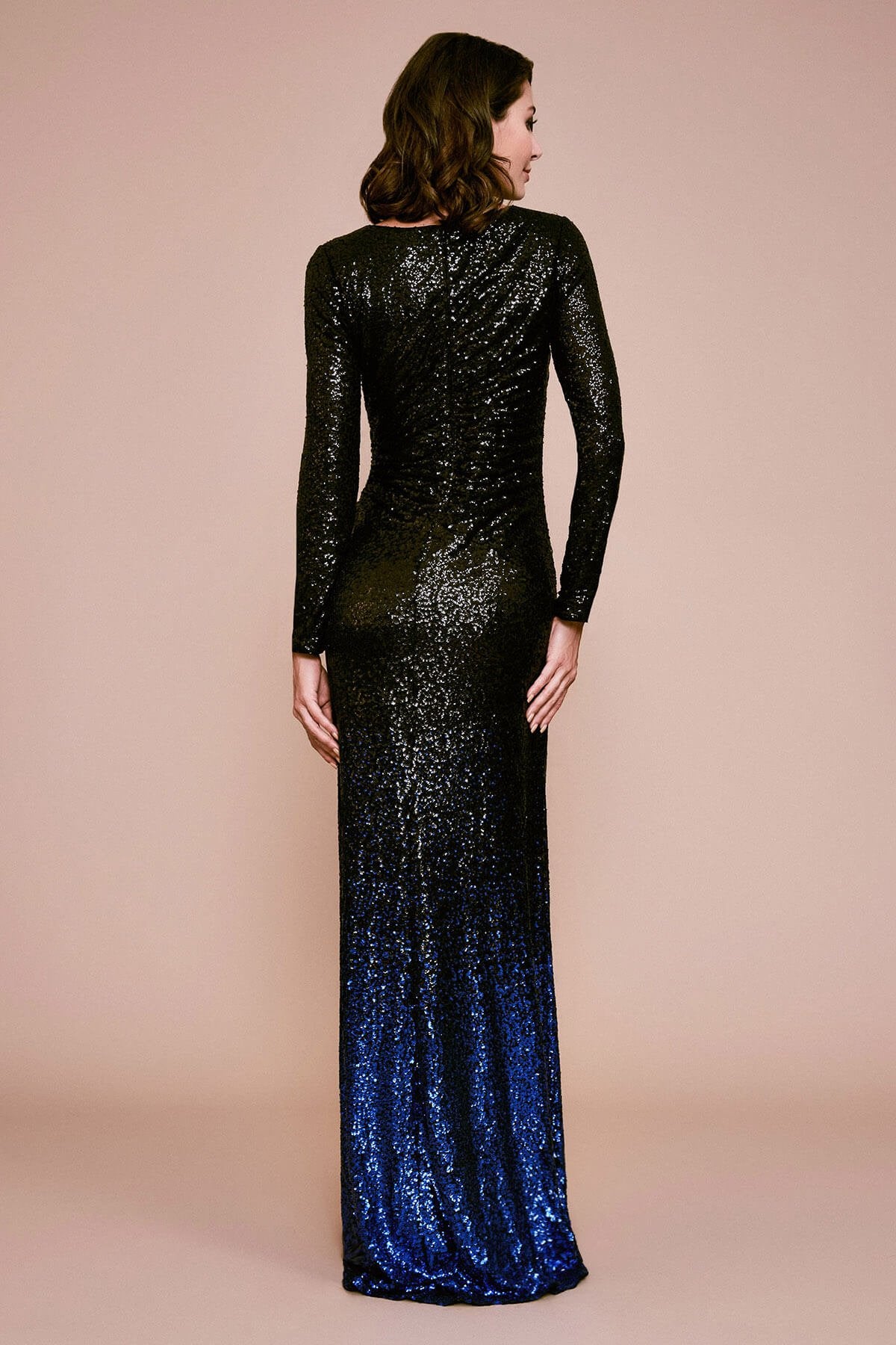 gili maxi dress Gili Long-Sleeve Sequin Slit Gown – Tadashi Shoji Official Online Boutique