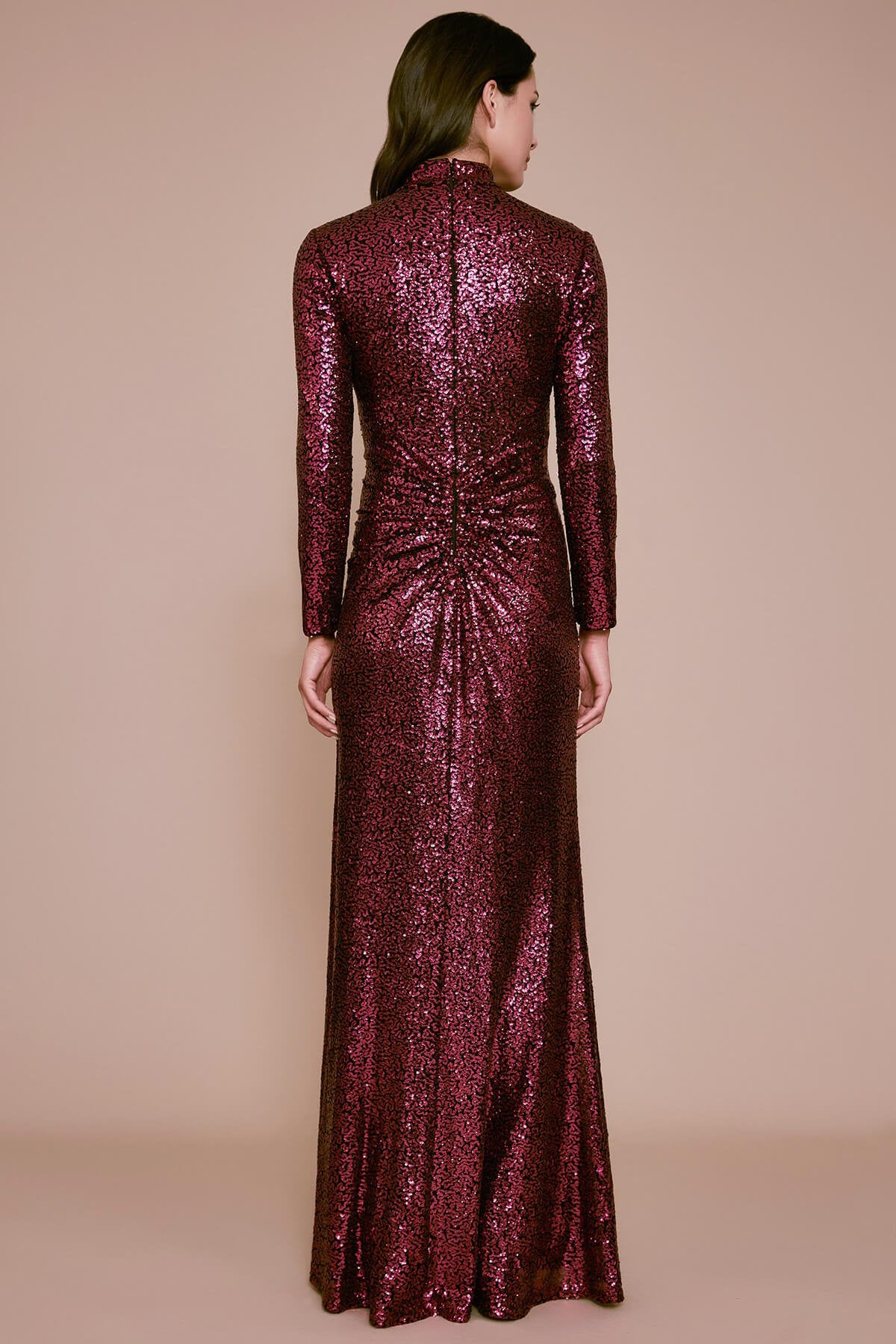 Tadashi Shoji - Rani Long-Sleeve Sequin Slit Gown