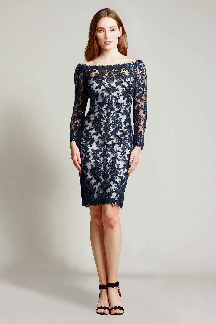 Bane Off-The-Shoulder Sequin Embroidered Dress