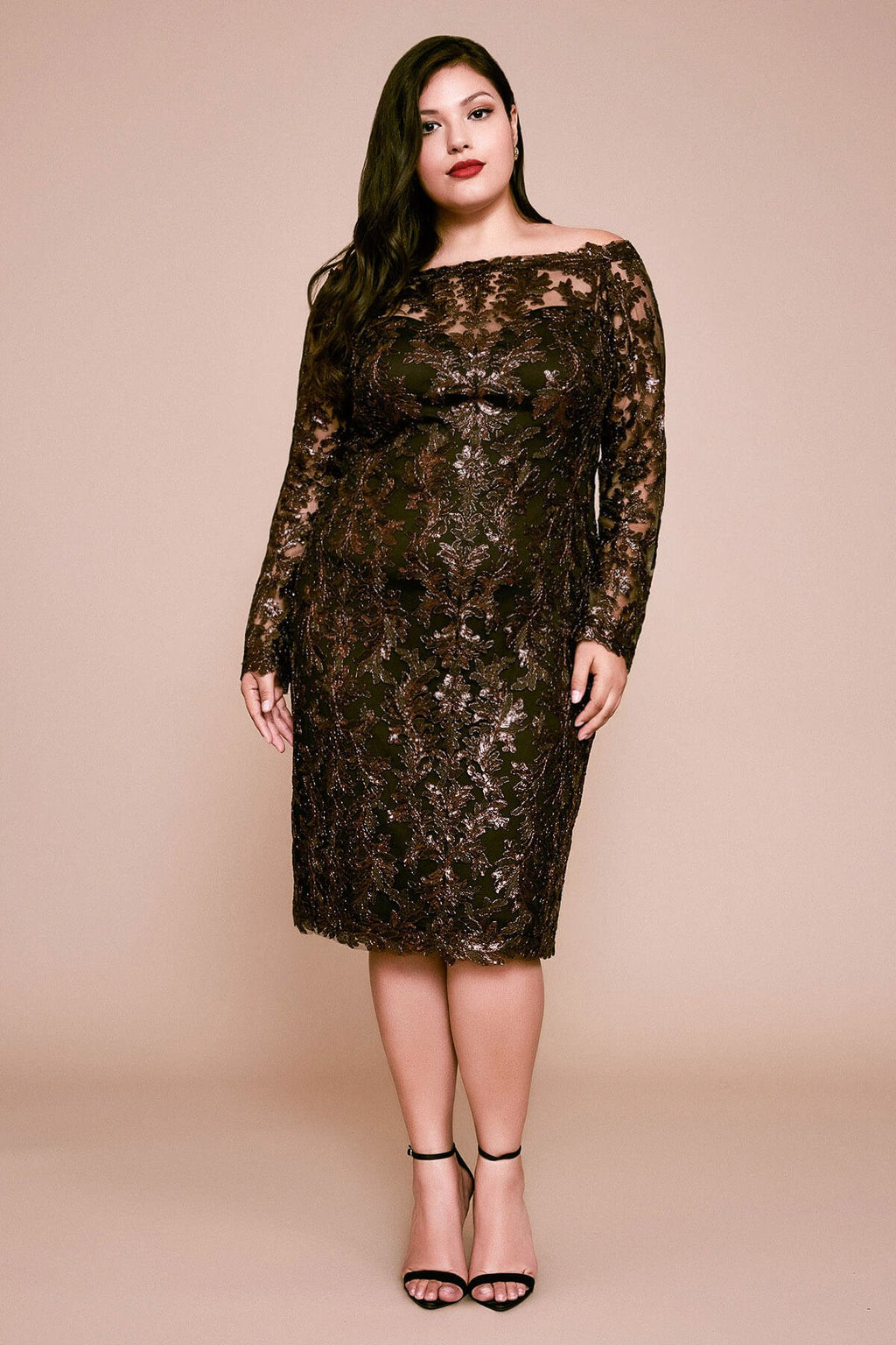 Bane Off-The-Shoulder Sequin Embroidered Dress