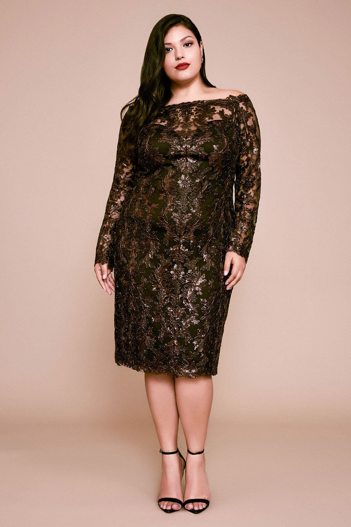 Bane Off-The-Shoulder Sequin Embroidered Dress