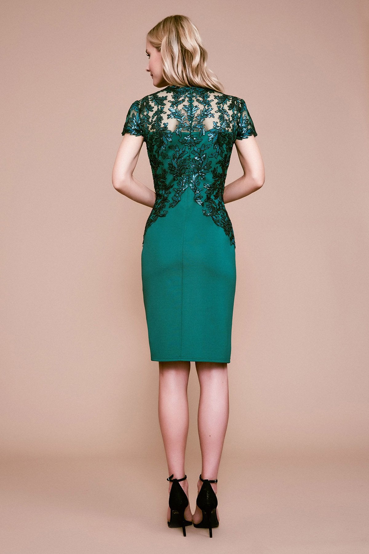 Tadashi Shoji - Zinnia Sequin Embroidered Neoprene Dress