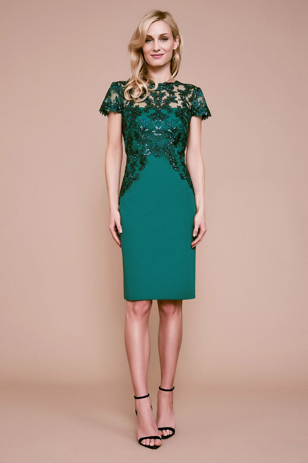 Tadashi Shoji - Zinnia Sequin Embroidered Neoprene Dress