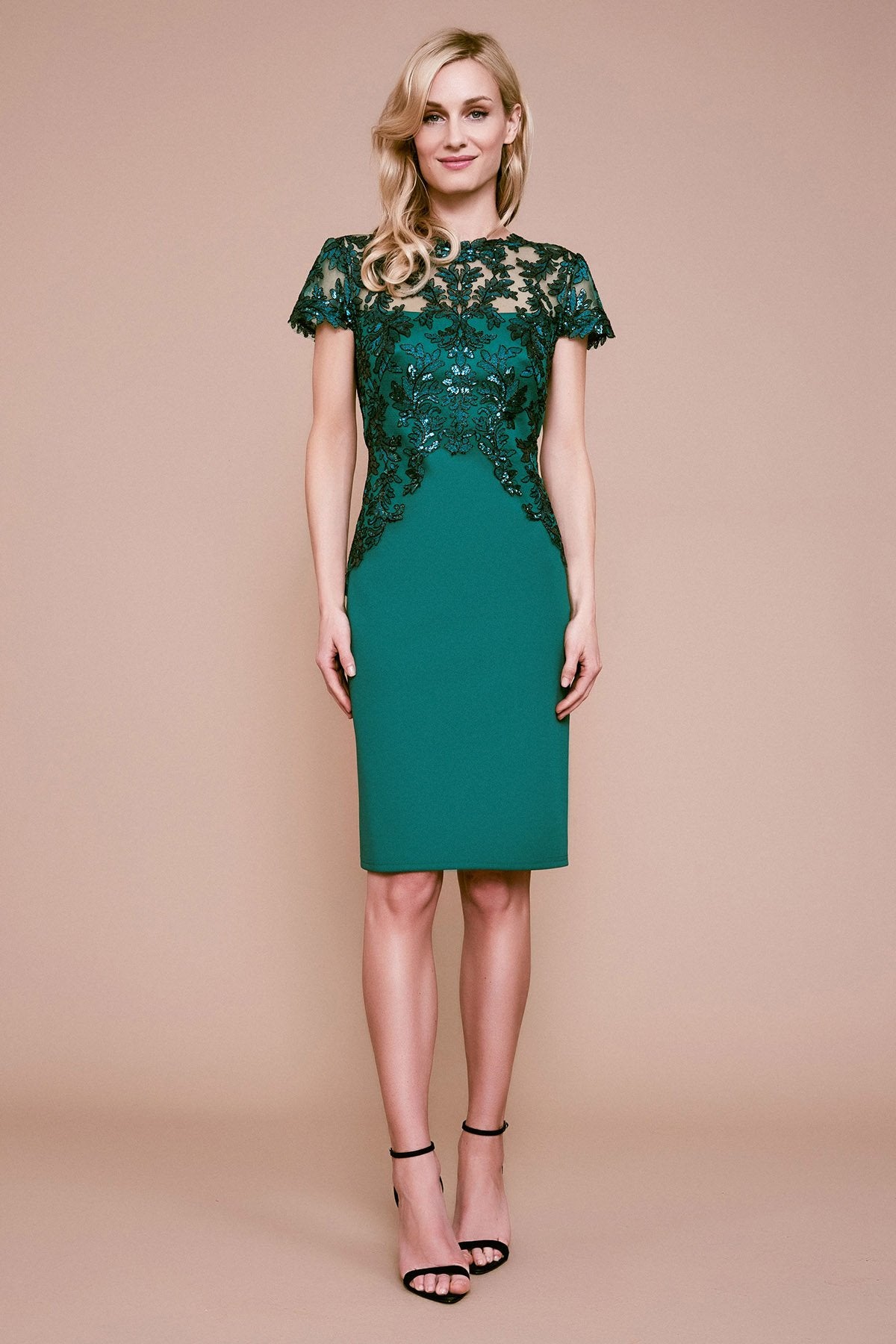 Tadashi Shoji - Zinnia Sequin Embroidered Neoprene Dress