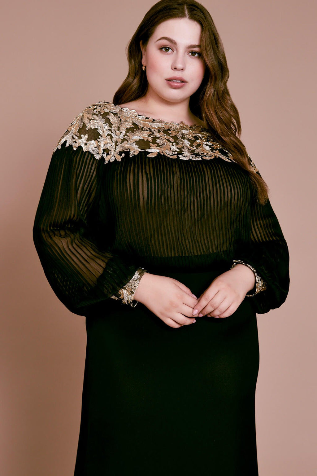 Tevy Tulle & Crepe Evening Gown - PLUS SIZE