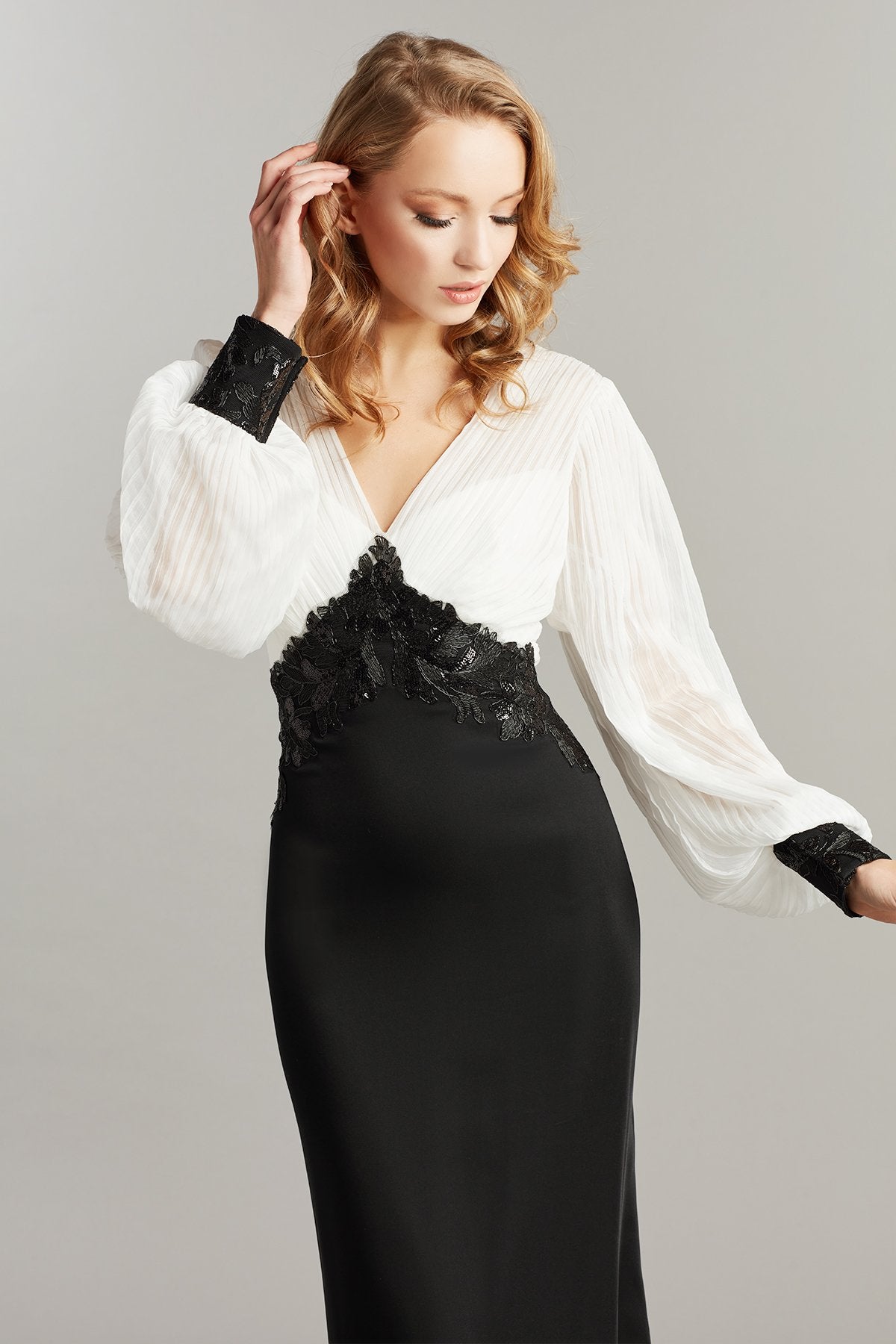 Sahn Chiffon & Crepe Gown