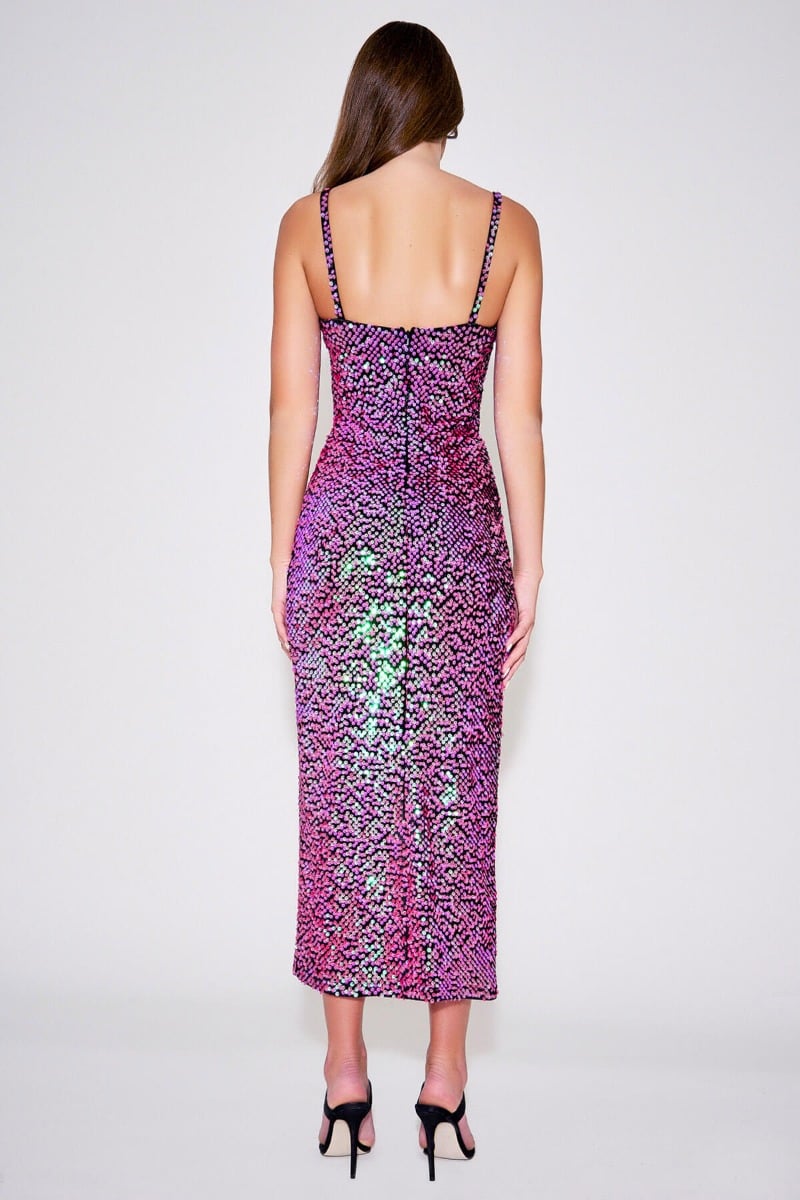 Richie Sequin Strap Midi Dress
